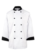 Spirito - Chef Jacket White w/ Black Trim - XL - CI12139 Spirito - Chef Jacket White w/ Black Trim - XL - CI12139