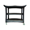 Spartano - Large ( 96*50*96 cm) 3 Shelf Trolley, Black/Grey - 4895