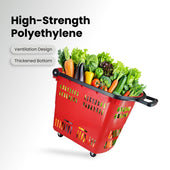 45L Shopping Basket - Handle & Wheels - RED 45L Shopping Basket - Handle & Wheels - RED