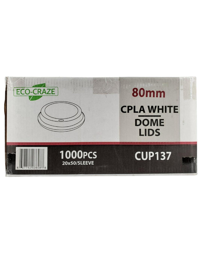 Eco-Craze - CPLA Dome Lid - 8oz cups