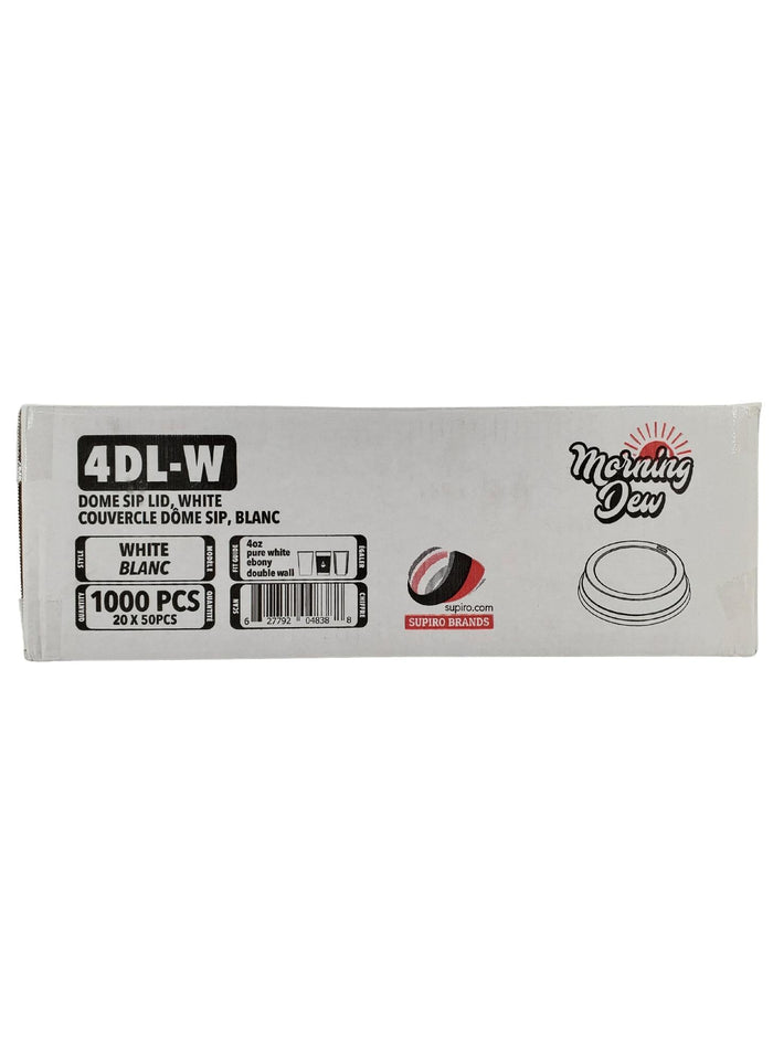 Morning Dew - Dome Sip Lid for 4 oz Hot Paper Cups - White - 4DL-W