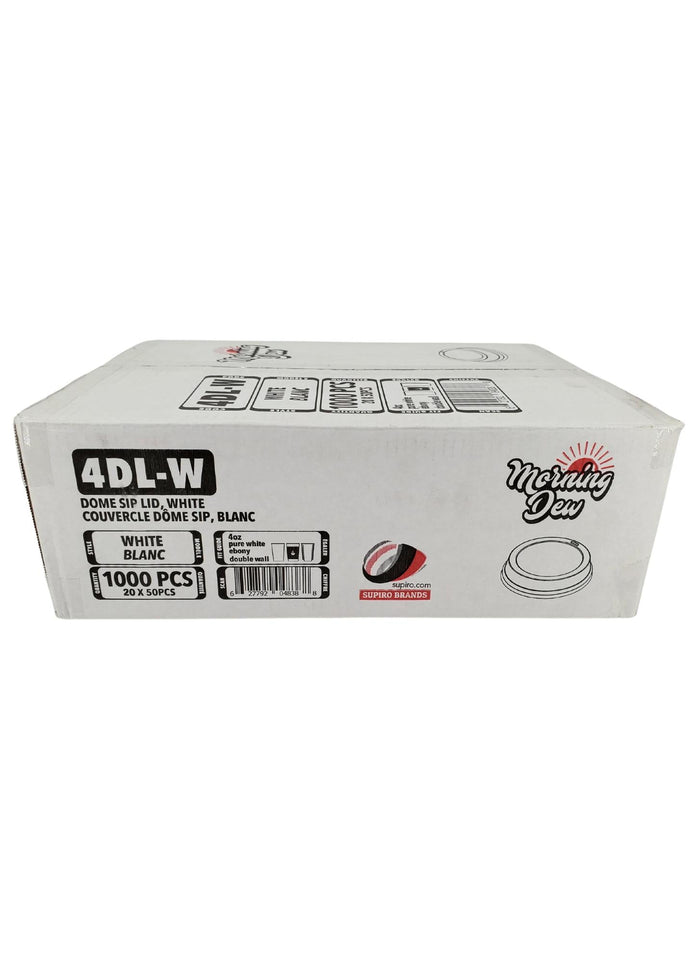 Morning Dew - Dome Sip Lid for 4 oz Hot Paper Cups - White - 4DL-W