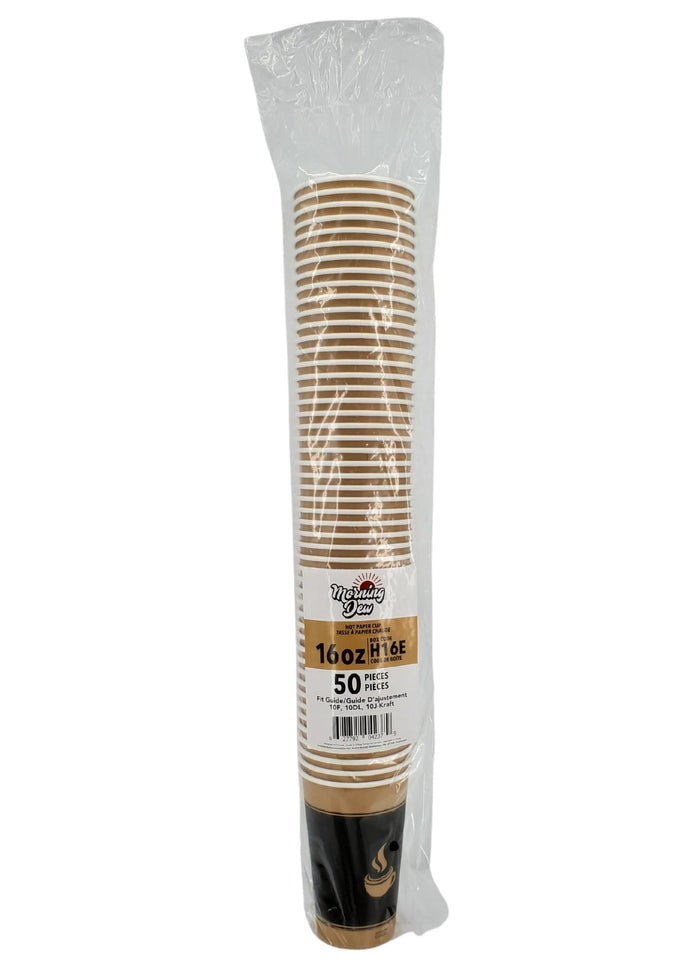 Morning Dew - 16 oz Hot Paper Cup - Ebony Print - H16E