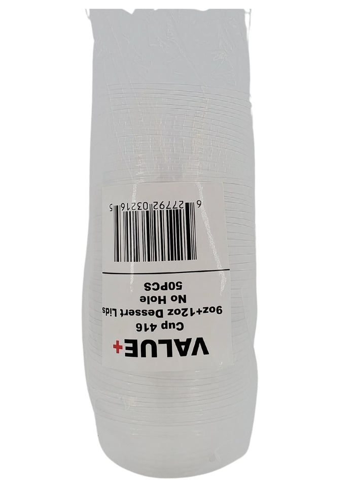 Value+ - Dome Lid No Hole For 9/12oz Parfait Cups (PET)
