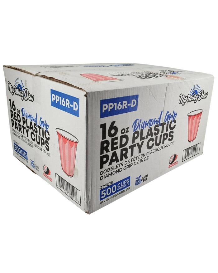 SO - Morning Dew - 16oz PP Red Plastic Party Cups - Diamond - PS16R-D