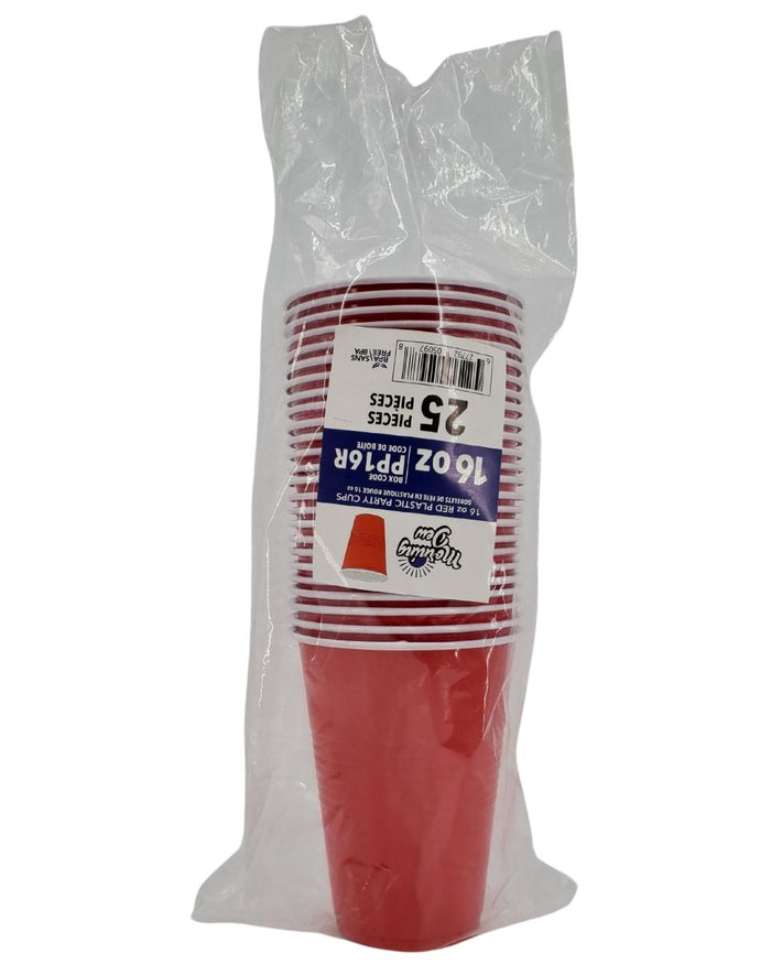 SO - Morning Dew - 16oz PP Red Plastic Party Cups - Diamond - PS16R-D
