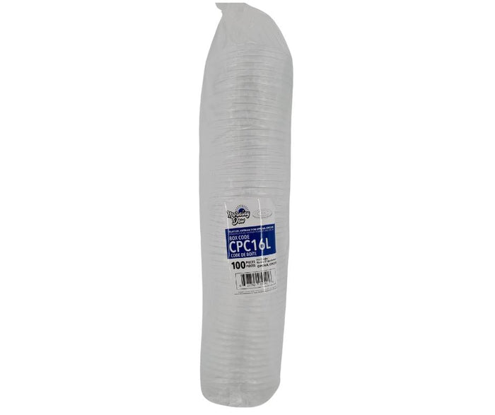 Morning Dew - X Straw Flat PET Lid for 16,22oz Cold Paper Cups - CPC16L