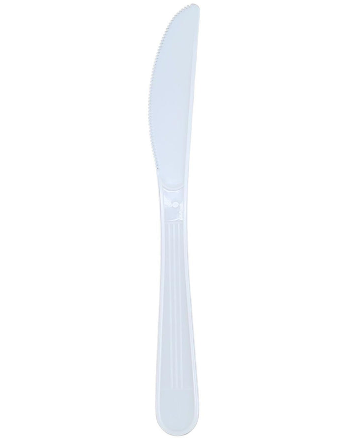 Value+ - Heavy - Plastic Knives - White - Retail Pack - RP2002