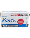 Value+ - Heavy - Plastic Knives - White - Retail Pack - RP2002