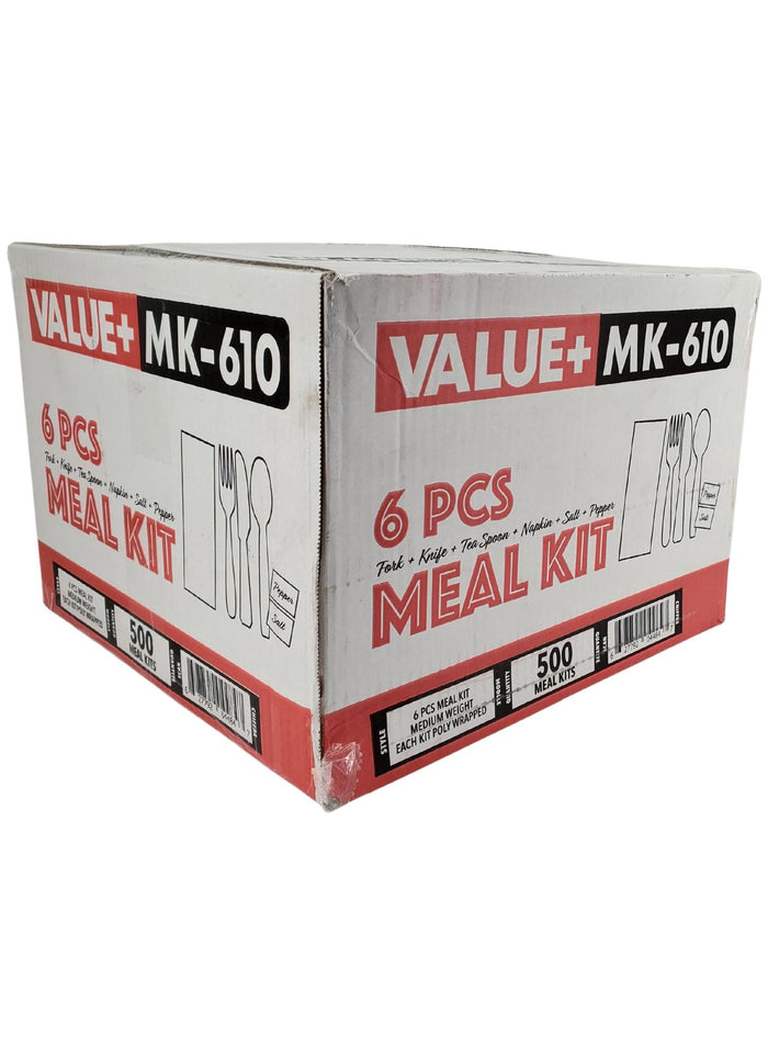 Value+ - Cutlery Kit / Meal Kit - 6pcs - White - F/K/TS/N/S&P - MK-610
