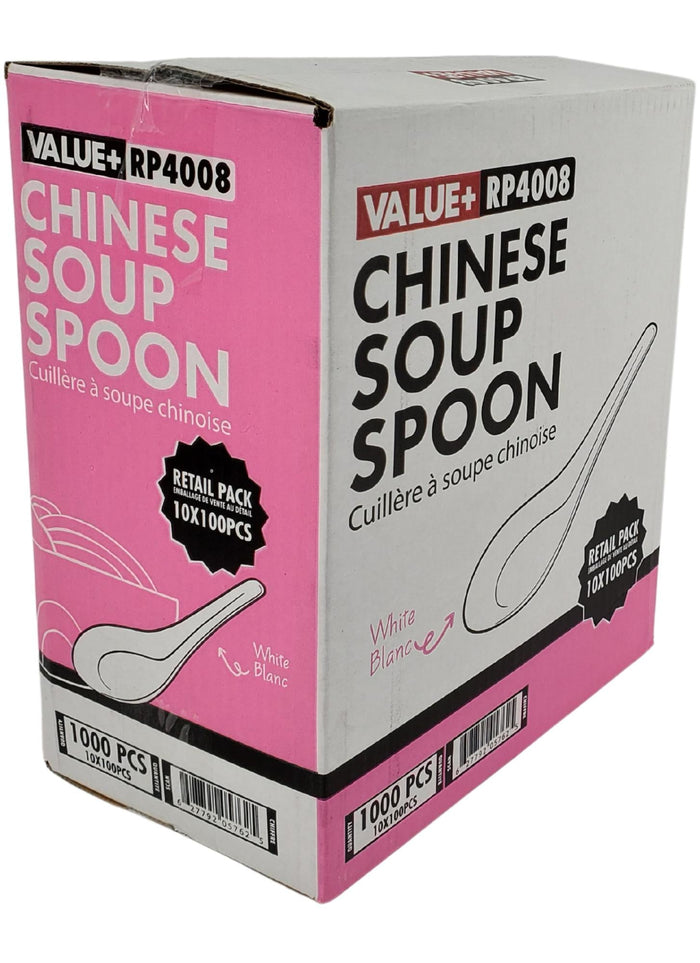 Value+ White Chinese Soup Spoon