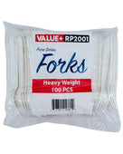 Value+ - Heavy - Plastic Forks - White - Retail Pack - RP2001
