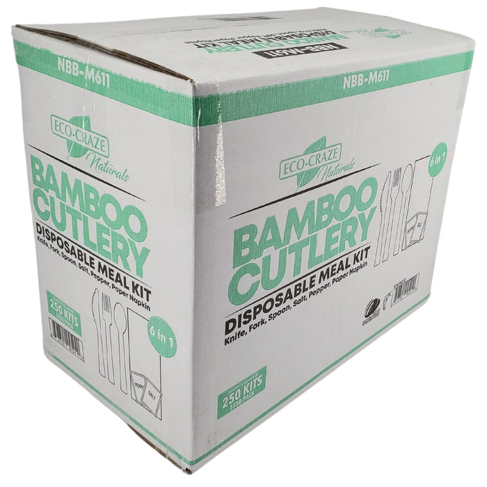 Eco-Craze - Disposable Bamboo 6pcs Cutlery Kit - K/F/S/N/SP NBB-M611