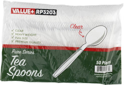 Value+ - Heavy - Plastic Tea Spoons - Clear - Retail Pack - RP3203 Value+ - Heavy - Plastic Tea Spoons - Clear - Retail Pack - RP3203