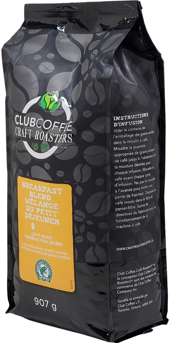 Club Coffee Craft Roasters Breakfast Blend Whole Bean