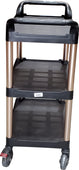 CLR - Black Utility Cart 3 shelf 67.5x43.5x36.5 - Smalll Size