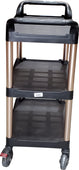 CLR - Black Utility Cart 3 shelf 67.5x43.5x36.5 - Smalll Size CLR - Black Utility Cart 3 shelf 67.5x43.5x36.5 - Smalll Size