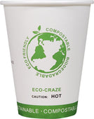 Eco-Craze - 12oz PLA Single Wall Hot Paper Cup - Printed Eco-Craze - 12oz PLA Single Wall Hot Paper Cup - Printed