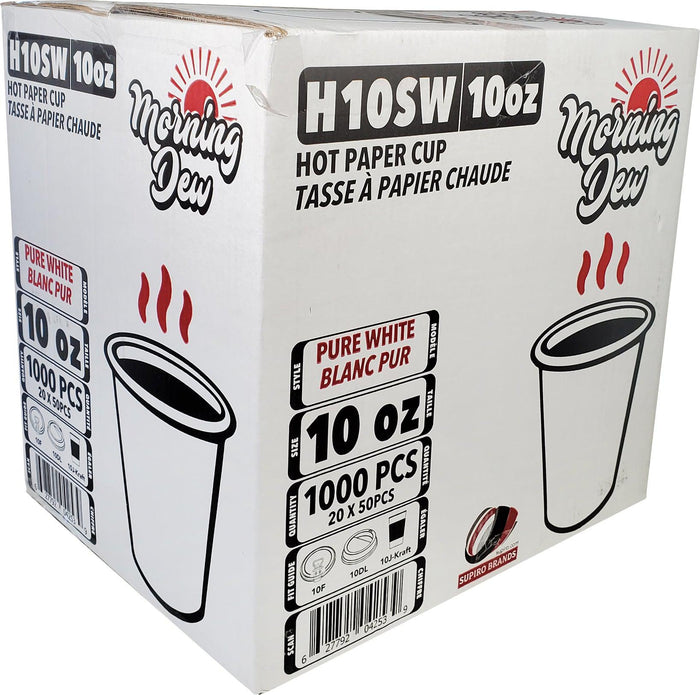 Morning Dew - 10oz Hot Paper Cup - White - H10SW