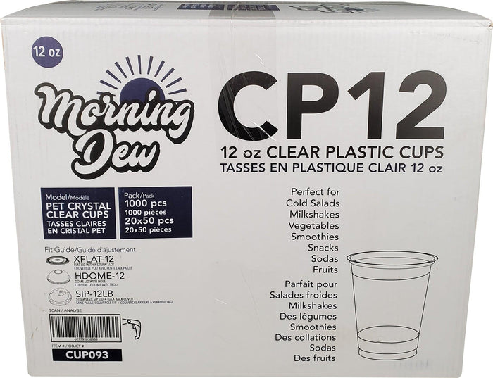 Morning Dew - 12oz Clear Pet Cup - 92mm - CP12