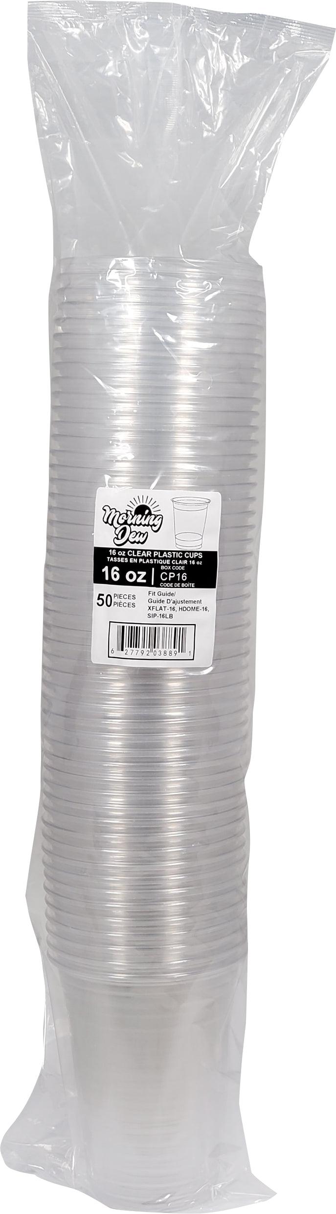 Morning Dew Clear PET Plastic Cups - 16oz