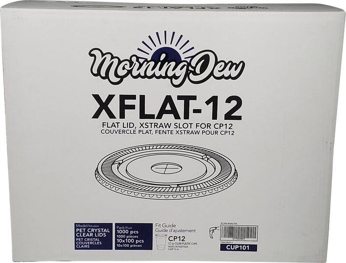 Morning Dew - X Slot Flat Lids - For 12oz Cup Only-92mm