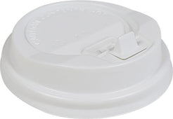 Morning Dew - Lock Back, Dome Sip Lid for 8 oz Tall Hot Paper Cups - White Morning Dew - Lock Back, Dome Sip Lid for 8 oz Tall Hot Paper Cups - White