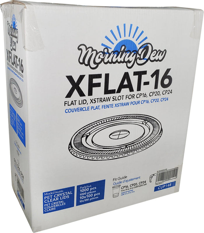 Morning Dew - Clear Flat Lid - 16-24oz Cup - 98mm - XFLAT-16