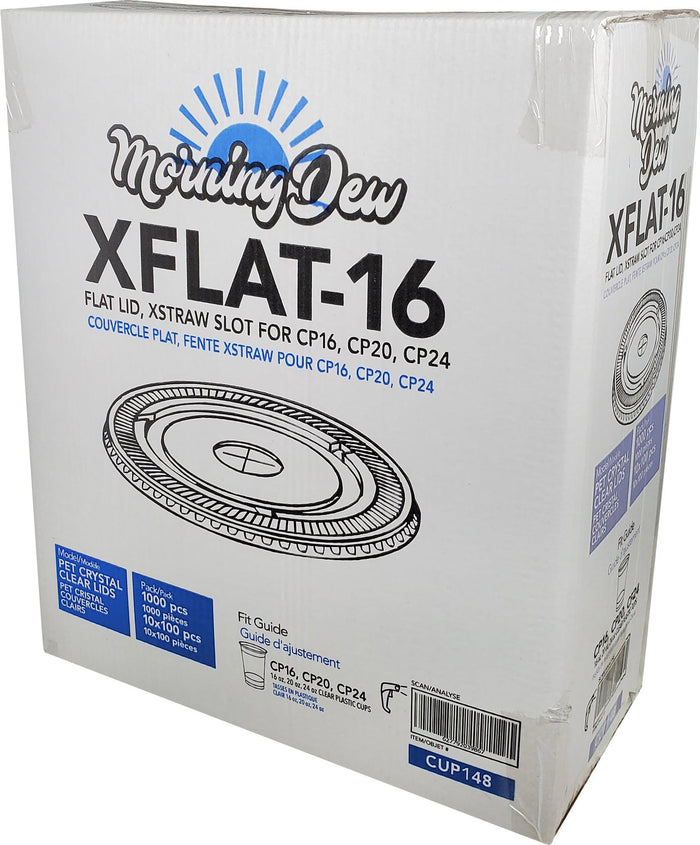 Morning Dew - Clear Flat Lid - 16-24oz Cup - 98mm - XFLAT-16