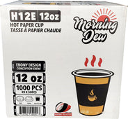 Morning Dew - 12oz Hot Paper Cups - Ebony Print - H12E Morning Dew - 12oz Hot Paper Cups - Ebony Print - H12E