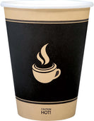 Morning Dew - 12 oz Hot Paper Cups - Ebony Print - H12E Morning Dew - 12 oz Hot Paper Cups - Ebony Print - H12E