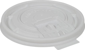 XC - Eco-Craze/Arrow - White Flat Tear Back Lids for 10-24oz Hot Cup - LFW10+ XC - Eco-Craze/Arrow - White Flat Tear Back Lids for 10-24oz Hot Cup - LFW10+