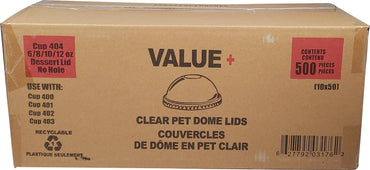 Value+ - Dome Lid No Hole For 6/8/10/12oz Dessert Cup (PET) Value+ - Dome Lid No Hole For 6/8/10/12oz Dessert Cup (PET)