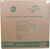 Eco-Craze - Corn Starch Cutlery Kit - 6 piece - F/N/S/S/P Eco-Craze - Corn Starch Cutlery Kit - 6 piece - F/N/S/S/P