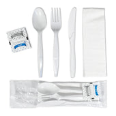Value+ - Medium Heavy - Cutlery Kit / Meal Kit - 6pcs - White - F/K/TS/N/S&P - MK-611 Value+ - Medium Heavy - Cutlery Kit / Meal Kit - 6pcs - White - F/K/TS/N/S&P - MK-611