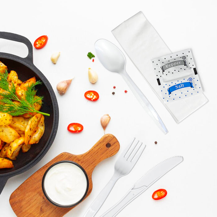 Value+ MK-611 6-Piece Medium Weight Meal Kit (F/K/TS/N/S&P) - White