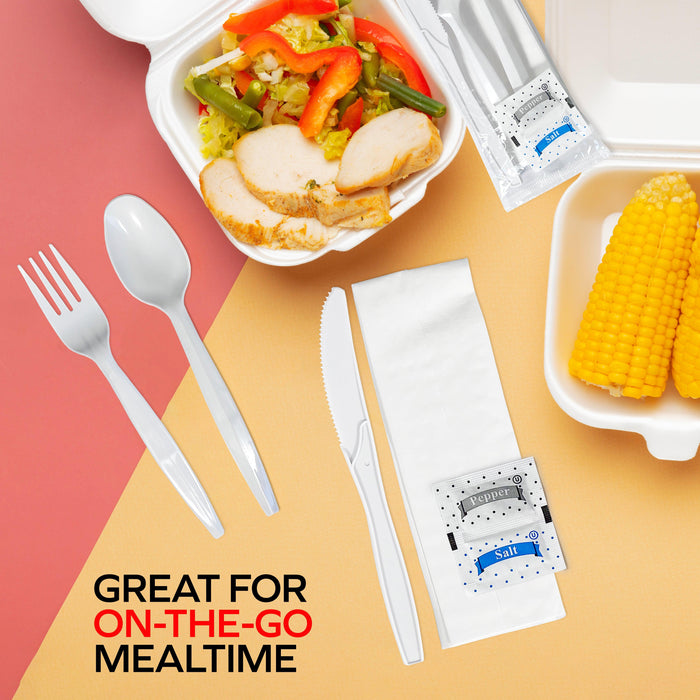 Value+ MK-611 6-Piece Medium Weight Meal Kit (F/K/TS/N/S&P) - White