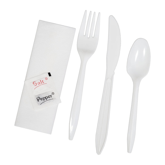 Value+ MK-610 6-Piece Medium Weight-Meal Kit (F/K/TS/N/S&P) - White