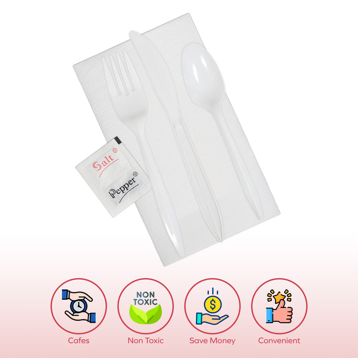 Value+ MK-610 6-Piece Medium Weight-Meal Kit (F/K/TS/N/S&P) - White