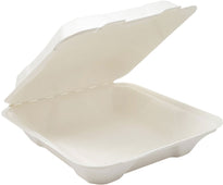 Eco-Craze - 8x8 Bagasse Clamshell Container Eco-Craze - 8x8 Bagasse Clamshell Container