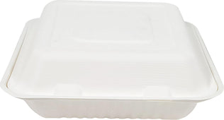 Eco-Craze - 9X9 Bagasse Clamshell Container Eco-Craze - 9X9 Bagasse Clamshell Container