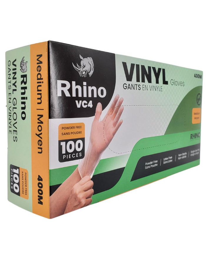 Rhino - VC4 - Clear Vinyl Gloves - Medium - 400M