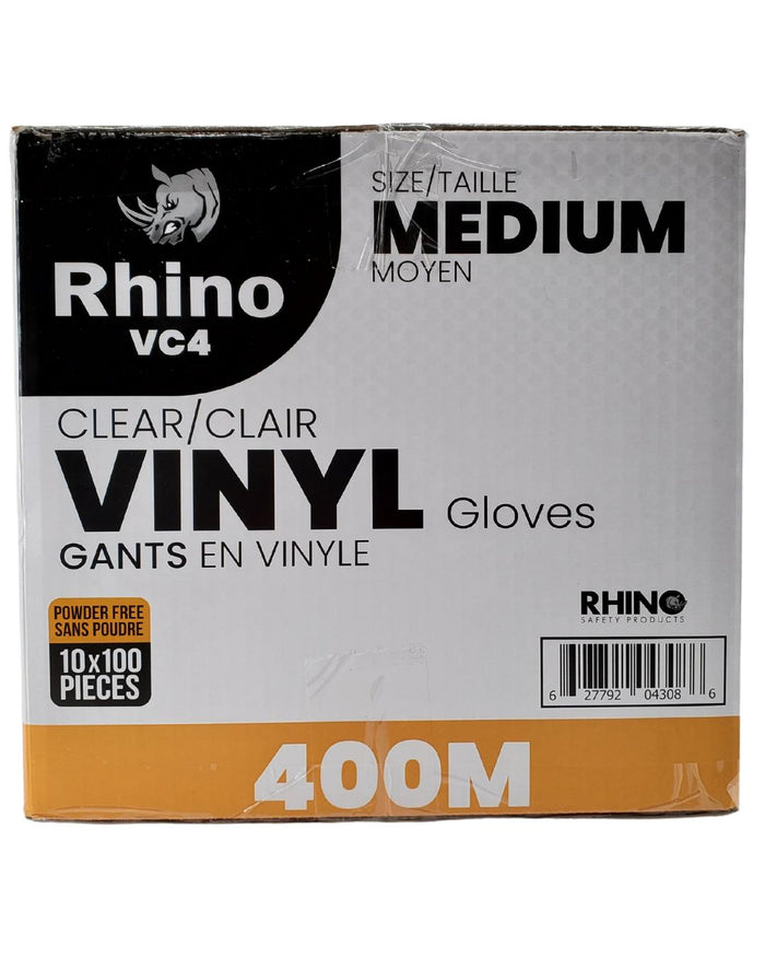 Rhino - VC4 - Clear Vinyl Gloves - Medium - 400M