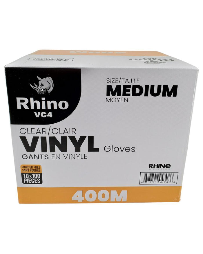Rhino - VC4 - Clear Vinyl Gloves - Medium - 400M