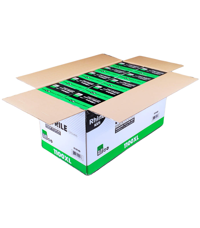 Rhino - NX11 - Black Nitrile Gloves - Diamond - 6mil - Extra Large - 1100XL