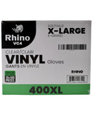 Rhino - VC4 - Clear Vinyl Gloves - Extra Large - 400XL Rhino - VC4 - Clear Vinyl Gloves - Extra Large - 400XL