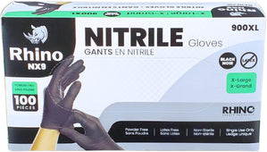 Rhino - NX9 - Black Nitrile Gloves - PF - Extra Large - 900XL Rhino - NX9 - Black Nitrile Gloves - PF - Extra Large - 900XL
