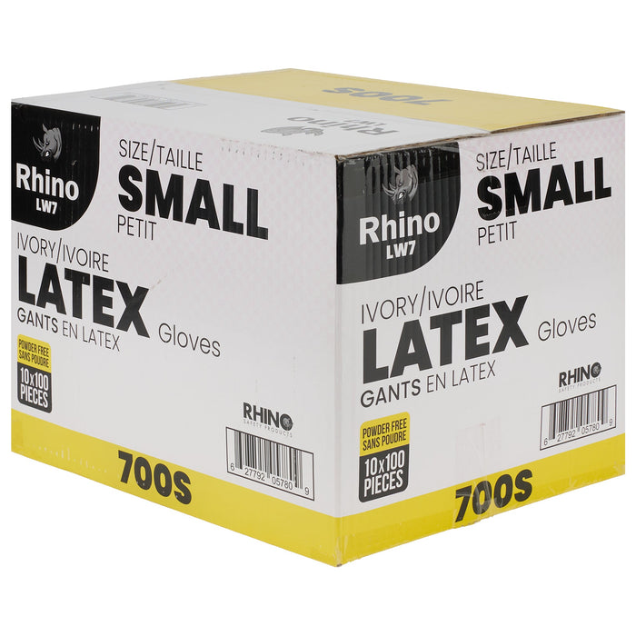 Rhino - Latex Gloves - Powder Free - Small - S700