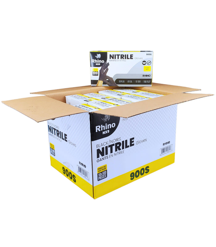 Rhino - NX9 - Black Nitrile Gloves - PF - Small - 900S