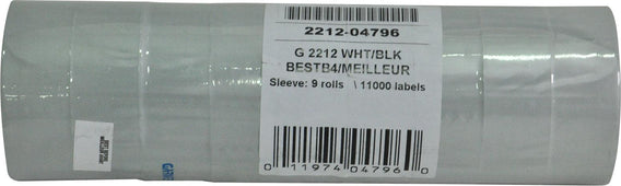 Garvey - Price Gun Label - BB - Single Line - White - G 2212-04796/97 Garvey - Price Gun Label - BB - Single Line - White - G 2212-04796/97